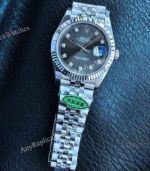 CBD Factory Rolex Datejust Dark Grey Face Diamond Markers 41mm Dandong 3235 Movement SS Jubilee Band Watch